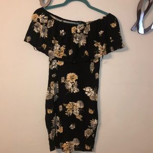 Floral Black Dress
